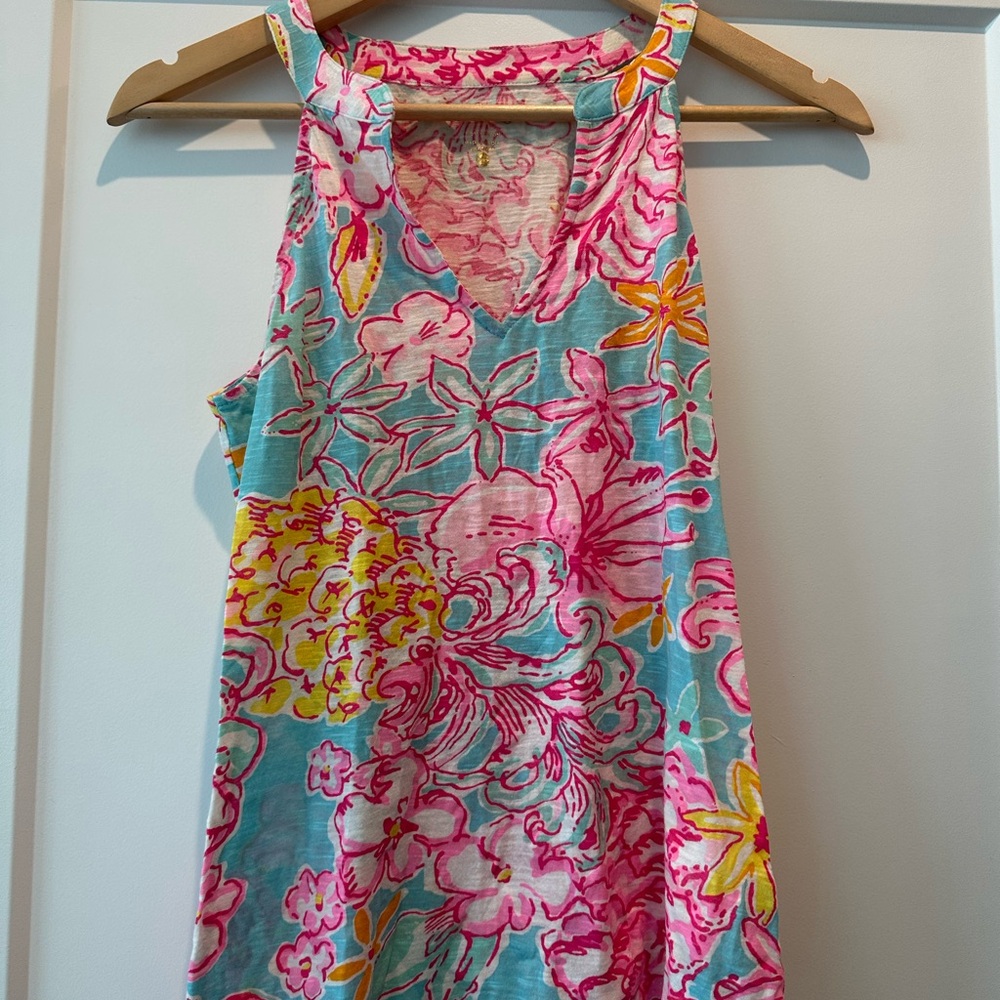 Lilly Pulitzer Pink and Blue Floral Tank Top